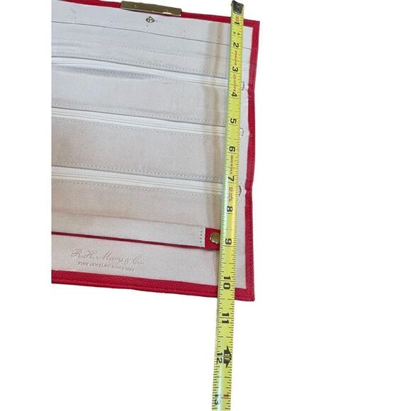 NWT R.h. Macy & Co. Red pebble Travel Jewelry Wallet Case 8.5" Vegan L… - Picture 7 of 12